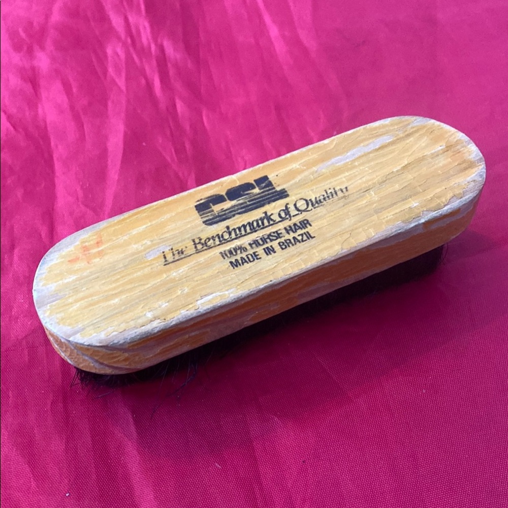 CSL Wooden shoe shine Brush 💯 horse hair Brazil